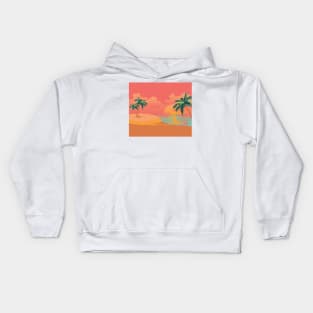 Island with palm trees Kids Hoodie